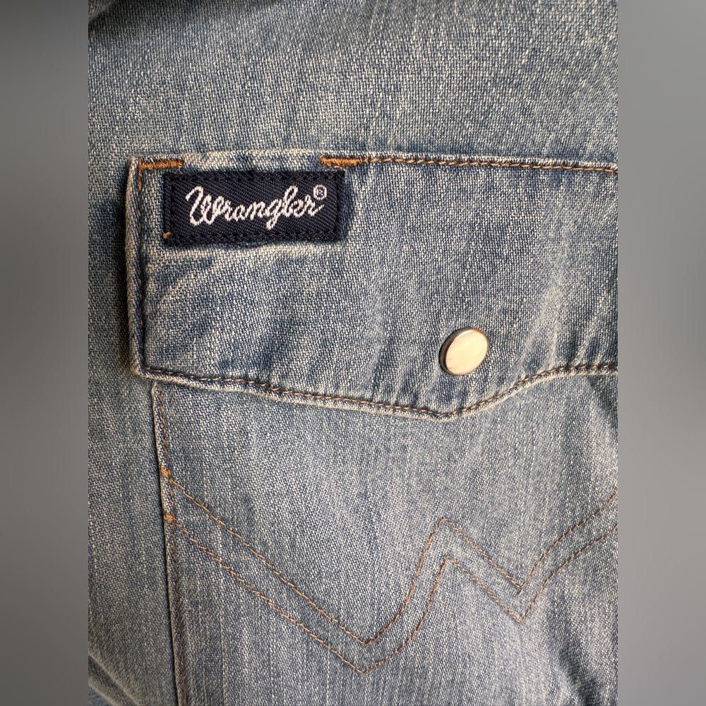 Wrangler Women's Rodeo Poster Light Denim Long Sleeve Size XXL - Picture 8 of 14
